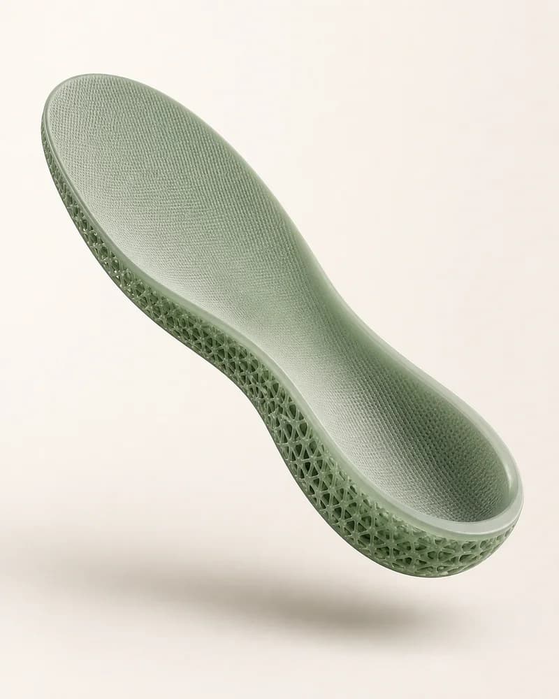 Concept render of a future individually manufactured SoleMetric Custom insole with an internal lattice structure